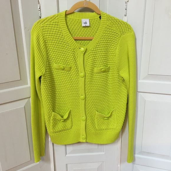 Cabi Bright Green Cardigan Sweater 